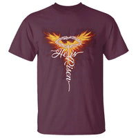 He Is Risen T Shirt Jesus Resurrection Easter Christian Cross Phoenix Rising - Wonder Print Shop