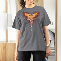 He Is Risen T Shirt For Women Jesus Resurrection Easter Christian Cross Phoenix Rising - Wonder Print Shop