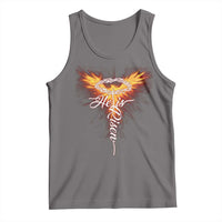 He Is Risen Tank Top Jesus Resurrection Easter Christian Cross Phoenix Rising - Wonder Print Shop