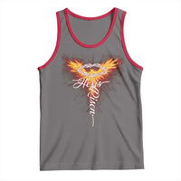 He Is Risen Tank Top Jesus Resurrection Easter Christian Cross Phoenix Rising - Wonder Print Shop