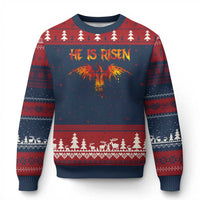 He Is Risen Ugly Christmas Sweater Phoenix Christian Jesus Resurrection Cross - Wonder Print Shop