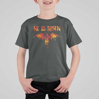 He Is Risen T Shirt For Kid Phoenix Christian Jesus Resurrection Cross - Wonder Print Shop