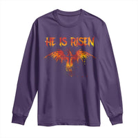 He Is Risen Long Sleeve Shirt Phoenix Christian Jesus Resurrection Cross - Wonder Print Shop