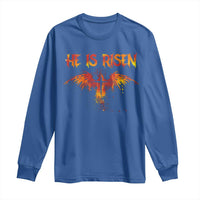 He Is Risen Long Sleeve Shirt Phoenix Christian Jesus Resurrection Cross - Wonder Print Shop