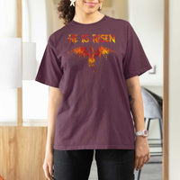 He Is Risen T Shirt For Women Phoenix Christian Jesus Resurrection Cross - Wonder Print Shop