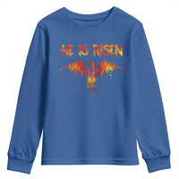 He Is Risen Youth Sweatshirt Phoenix Christian Jesus Resurrection Cross - Wonder Print Shop