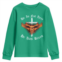 Easter Jesus Has Risen Youth Sweatshirt Christian Religious Phoenix Resurrection Cross - Wonder Print Shop