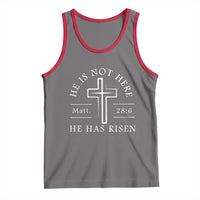 He Is Not Here He Has Risen Tank Top Jesus Christ Easter Cross Christian Matt 28:6