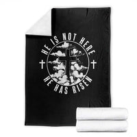 Easter Jesus Has Risen Throw Blanket Christian Bible Verse Graphic Cross 90s Style - Wonder Print Shop
