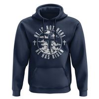 Easter Jesus Has Risen Hoodie Christian Bible Verse Graphic Cross 90s Style - Wonder Print Shop