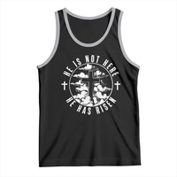 Easter Jesus Has Risen Tank Top Christian Bible Verse Graphic Cross 90s Style - Wonder Print Shop