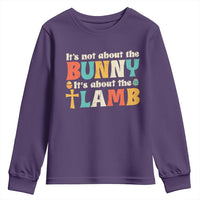 Religious Easter Youth Sweatshirt Retro Its Not About The Bunny Its About The Lamb - Wonder Print Shop
