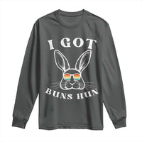 Rabbit Easter Bunny Sunglasses Long Sleeve Shirt Retro Vintage I Got Buns Hun Funny Jokes - Wonder Print Shop