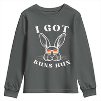 Rabbit Easter Bunny Sunglasses Youth Sweatshirt Retro Vintage I Got Buns Hun Funny Jokes - Wonder Print Shop