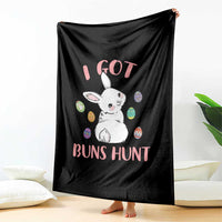 Rabbit Easter Bunny Sunglasses Throw Blanket I Got Buns Hun Funny Jokes - Wonder Print Shop