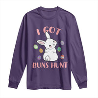 Rabbit Easter Bunny Sunglasses Long Sleeve Shirt I Got Buns Hun Funny Jokes - Wonder Print Shop