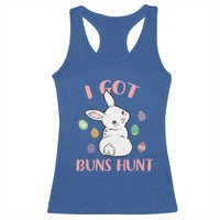 Rabbit Easter Bunny Sunglasses Racerback Tank Top I Got Buns Hun Funny Jokes - Wonder Print Shop