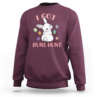 Rabbit Easter Bunny Sunglasses Sweatshirt I Got Buns Hun Funny Jokes - Wonder Print Shop