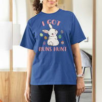 Rabbit Easter Bunny Sunglasses T Shirt For Women I Got Buns Hun Funny Jokes - Wonder Print Shop