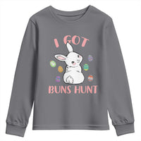 Rabbit Easter Bunny Sunglasses Youth Sweatshirt I Got Buns Hun Funny Jokes - Wonder Print Shop