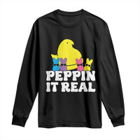 Easter Bunny Long Sleeve Shirt Peepin It Real Rabbit Candy Easter - Wonder Print Shop
