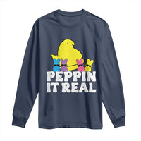 Easter Bunny Long Sleeve Shirt Peepin It Real Rabbit Candy Easter - Wonder Print Shop
