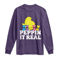 Easter Bunny Long Sleeve Shirt Peepin It Real Rabbit Candy Easter - Wonder Print Shop