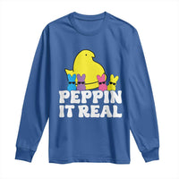 Easter Bunny Long Sleeve Shirt Peepin It Real Rabbit Candy Easter - Wonder Print Shop