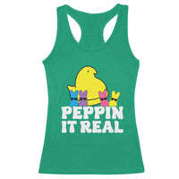 Easter Bunny Racerback Tank Top Peepin It Real Rabbit Candy Easter - Wonder Print Shop