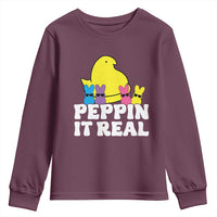 Easter Bunny Youth Sweatshirt Peepin It Real Rabbit Candy Easter - Wonder Print Shop