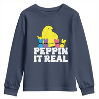 Easter Bunny Youth Sweatshirt Peepin It Real Rabbit Candy Easter - Wonder Print Shop