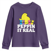 Easter Bunny Youth Sweatshirt Peepin It Real Rabbit Candy Easter - Wonder Print Shop