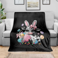 Easter Day Cow Throw Blanket Cute Cow Bunny Heifer - Wonder Print Shop