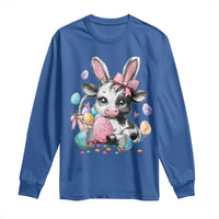 Easter Day Cow Long Sleeve Shirt Cute Cow Bunny Heifer - Wonder Print Shop