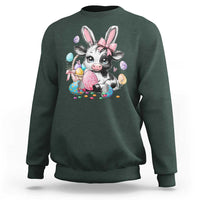 Easter Day Cow Sweatshirt Cute Cow Bunny Heifer - Wonder Print Shop