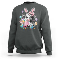 Easter Day Cow Sweatshirt Cute Cow Bunny Heifer - Wonder Print Shop