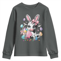 Easter Day Cow Youth Sweatshirt Cute Cow Bunny Heifer - Wonder Print Shop