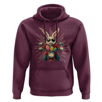 Biker Bunny Hoodie Retro Easter Day Rabbit Ride Motorcycles Motorbike - Wonder Print Shop