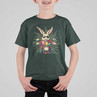 Biker Bunny T Shirt For Kid Retro Easter Day Rabbit Ride Motorcycles Motorbike - Wonder Print Shop