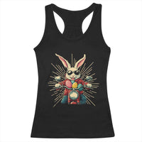 Biker Bunny Racerback Tank Top Retro Easter Day Rabbit Ride Motorcycles Motorbike - Wonder Print Shop