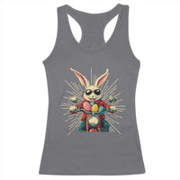 Biker Bunny Racerback Tank Top Retro Easter Day Rabbit Ride Motorcycles Motorbike - Wonder Print Shop