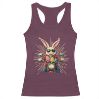 Biker Bunny Racerback Tank Top Retro Easter Day Rabbit Ride Motorcycles Motorbike - Wonder Print Shop