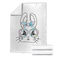 Girls Easter Bunny Throw Blanket Rabbit Face Tie Dye Glasses Happy Easter Day - Wonder Print Shop