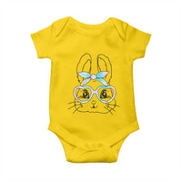 Girls Easter Bunny Baby Onesie Rabbit Face Tie Dye Glasses Happy Easter Day - Wonder Print Shop