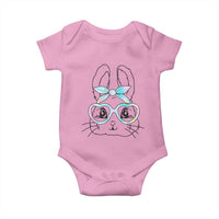 Girls Easter Bunny Baby Onesie Rabbit Face Tie Dye Glasses Happy Easter Day - Wonder Print Shop