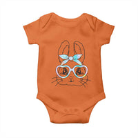 Girls Easter Bunny Baby Onesie Rabbit Face Tie Dye Glasses Happy Easter Day - Wonder Print Shop