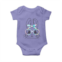 Girls Easter Bunny Baby Onesie Rabbit Face Tie Dye Glasses Happy Easter Day - Wonder Print Shop
