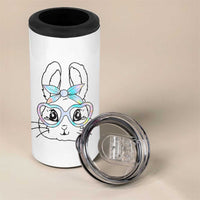 Girls Easter Bunny 4 in 1 Can Cooler Tumbler Rabbit Face Tie Dye Glasses Happy Easter Day - Wonder Print Shop