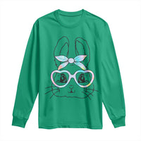 Girls Easter Bunny Long Sleeve Shirt Rabbit Face Tie Dye Glasses Happy Easter Day - Wonder Print Shop