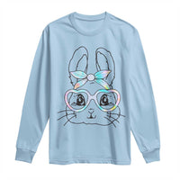 Girls Easter Bunny Long Sleeve Shirt Rabbit Face Tie Dye Glasses Happy Easter Day - Wonder Print Shop